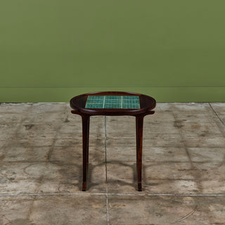 Jens H. Quistgaard Rosewood Side Table with Tile Inlay