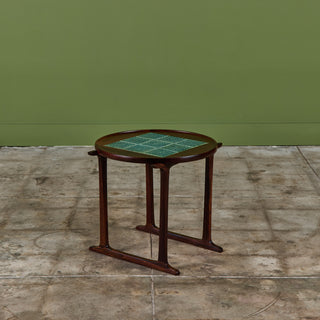 Jens H. Quistgaard Rosewood Side Table with Tile Inlay