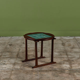 Jens H. Quistgaard Rosewood Side Table with Tile Inlay