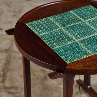 Jens H. Quistgaard Rosewood Side Table with Tile Inlay
