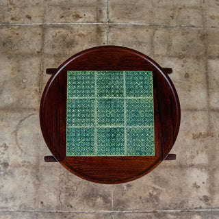 Jens H. Quistgaard Rosewood Side Table with Tile Inlay