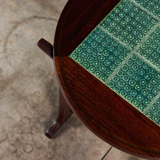Jens H. Quistgaard Rosewood Side Table with Tile Inlay