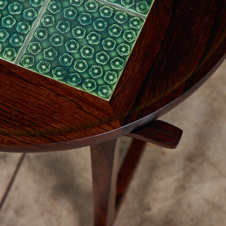 Jens H. Quistgaard Rosewood Side Table with Tile Inlay
