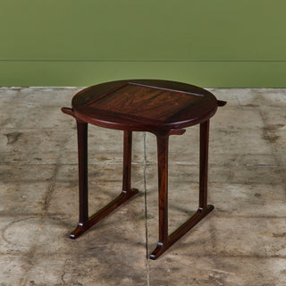 Jens H. Quistgaard Rosewood Side Table with Tile Inlay