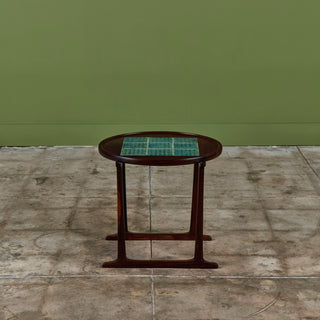 Jens H. Quistgaard Rosewood Side Table with Tile Inlay