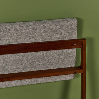 Jens Risom Full-Size Upholstered Walnut Headboard