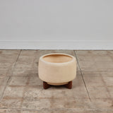 John Follis for Architectural Pottery Bisque-Glazed CP-17 Tire Planter on Wood Base