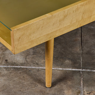 John Keal Coffee Table with Glass Top for Brown Saltman