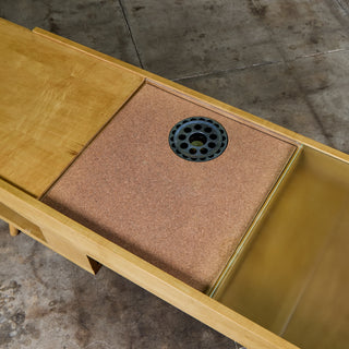 John Keal Coffee Table with Glass Top for Brown Saltman