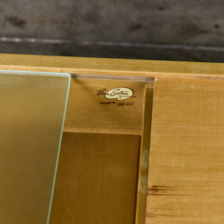 John Keal Coffee Table with Glass Top for Brown Saltman