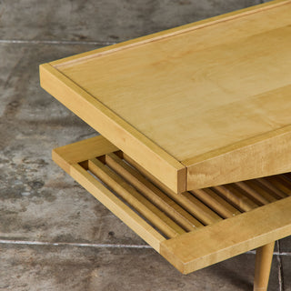 John Keal Coffee Table with Glass Top for Brown Saltman