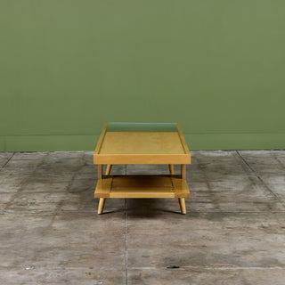 John Keal Coffee Table with Glass Top for Brown Saltman