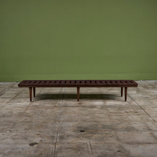 John Keal Slatted Bench for Brown Saltman