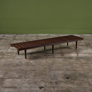 John Keal Slatted Bench for Brown Saltman