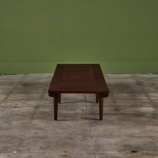 John Keal Slatted Bench for Brown Saltman