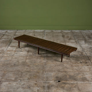 John Keal Slatted Bench for Brown Saltman