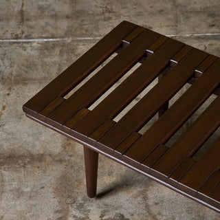 John Keal Slatted Bench for Brown Saltman