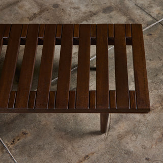 John Keal Slatted Bench for Brown Saltman