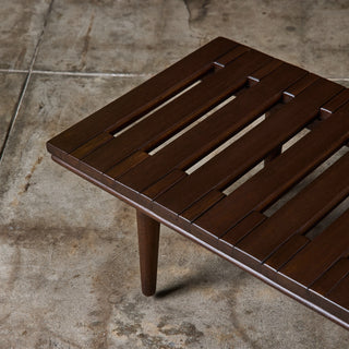 John Keal Slatted Bench for Brown Saltman