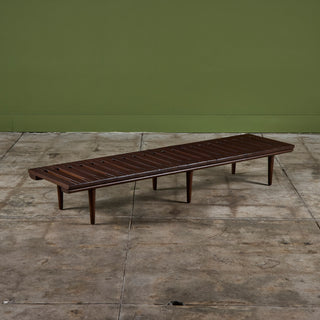 John Keal Slatted Bench for Brown Saltman