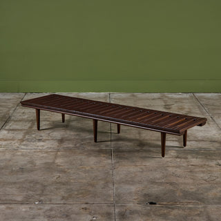 John Keal Slatted Bench for Brown Saltman