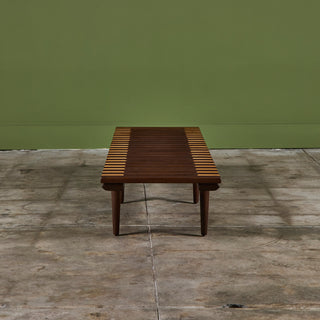 John Keal for Brown Saltman Two-Tone Slat Bench