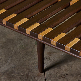 John Keal for Brown Saltman Two-Tone Slat Bench