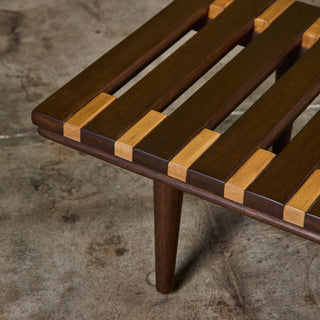 John Keal for Brown Saltman Two-Tone Slat Bench