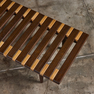 John Keal for Brown Saltman Two-Tone Slat Bench