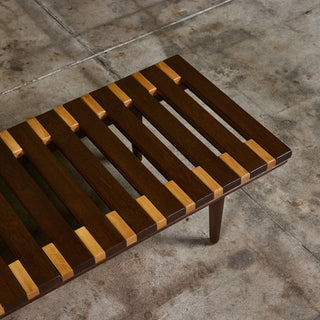 John Keal for Brown Saltman Two-Tone Slat Bench