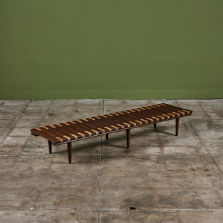 John Keal for Brown Saltman Two-Tone Slat Bench