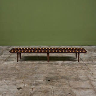 John Keal for Brown Saltman Two-Tone Slat Bench