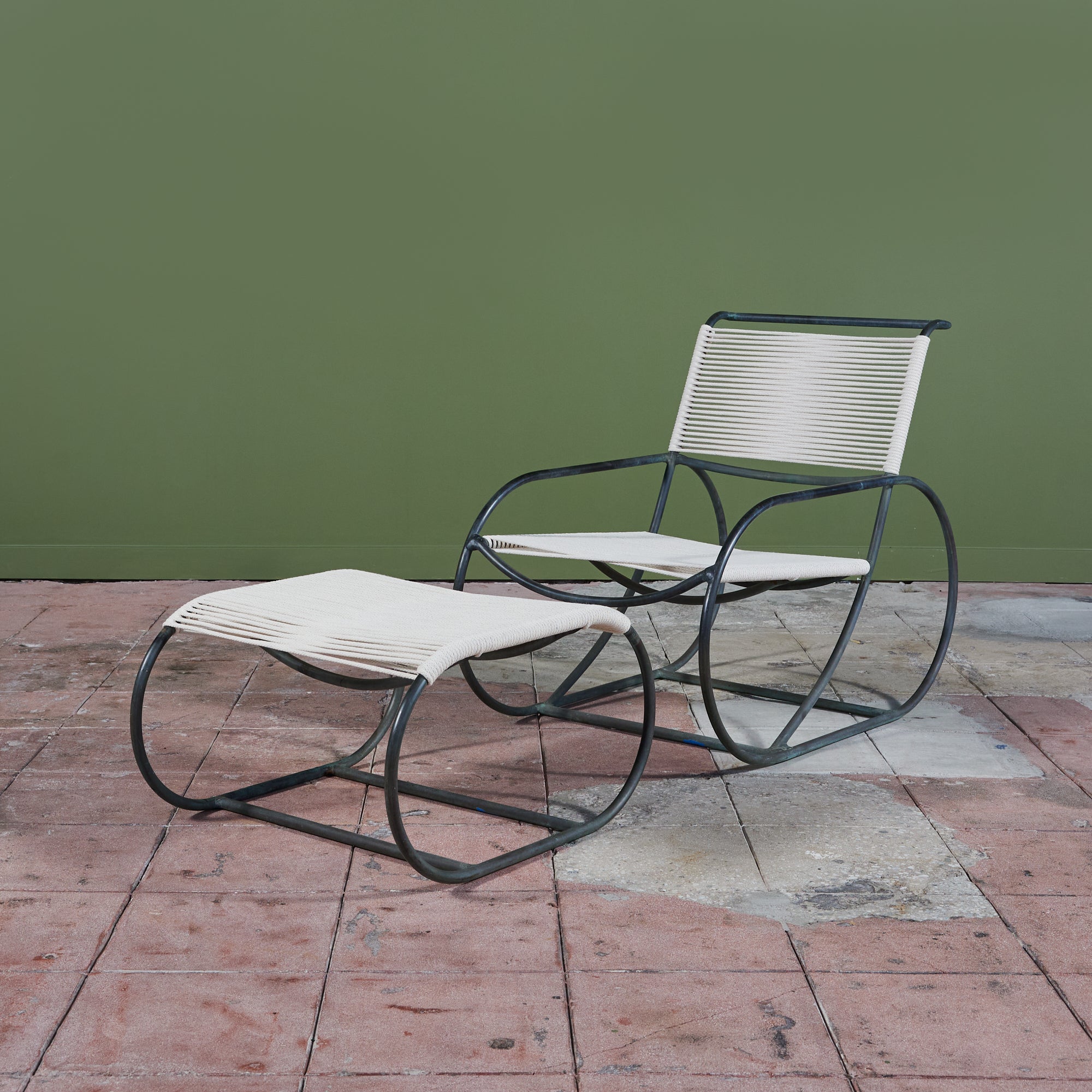 Kipp Stewart Bronze Patio Lounge Chair and Ottoman for Terra