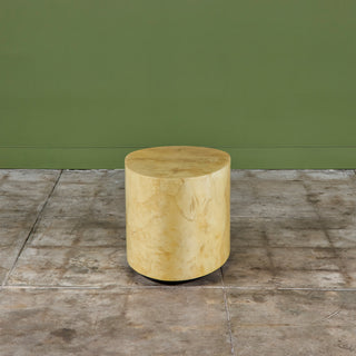 Karl Springer Goatskin Lacquered Side Table