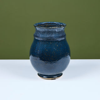 Large Scale Blue Studio Ceramic Vase