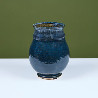Large Scale Blue Studio Ceramic Vase