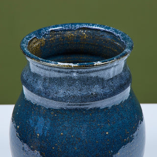 Large Scale Blue Studio Ceramic Vase