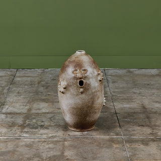 Sculptural Ceramic Face Vessel