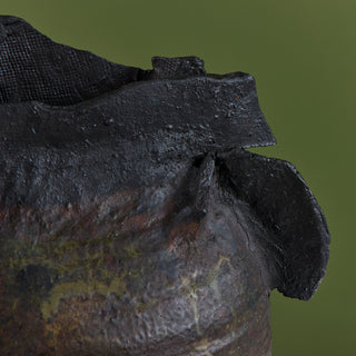 Large Brutalist Japanese Ceramic Vase by Takao Tomono