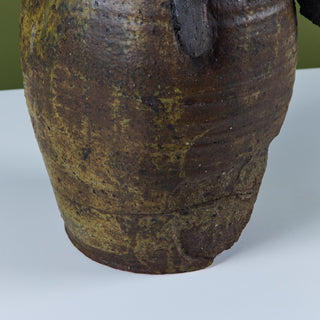 Large Brutalist Japanese Ceramic Vase by Takao Tomono