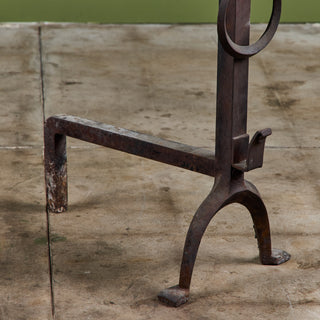 Pair of Large Gothic Style Cast Iron Andirons