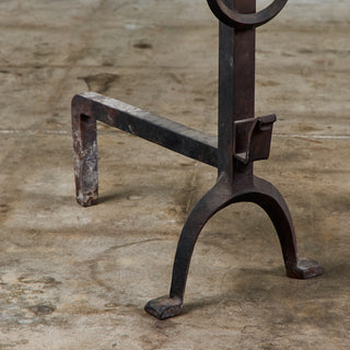 Pair of Large Gothic Style Cast Iron Andirons