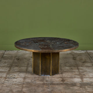 Philip & Kelvin Laverne Acid Etched Bronze "Chan" Coffee Table