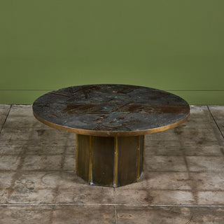 Philip & Kelvin Laverne Acid Etched Bronze "Chan" Coffee Table