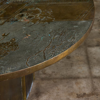 Philip & Kelvin Laverne Acid Etched Bronze "Chan" Coffee Table