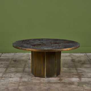 Philip & Kelvin Laverne Acid Etched Bronze "Chan" Coffee Table