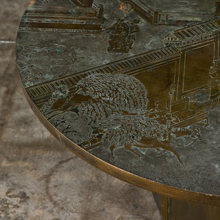 Philip & Kelvin Laverne Acid Etched Bronze "Chan" Coffee Table