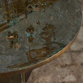 Philip & Kelvin Laverne Acid Etched Bronze "Chan" Coffee Table