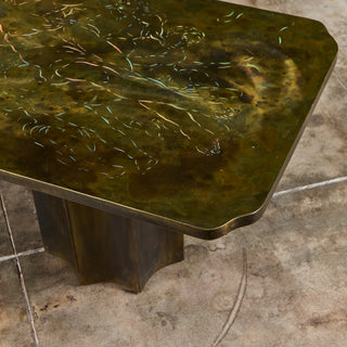 Philip & Kelvin Laverne Acid Etched Bronze "Michelangelo" Coffee Table