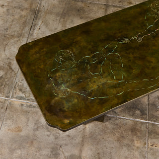 Philip & Kelvin Laverne Acid Etched Bronze "Michelangelo" Coffee Table